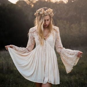 Free People With Love From India Lace Mini Dress